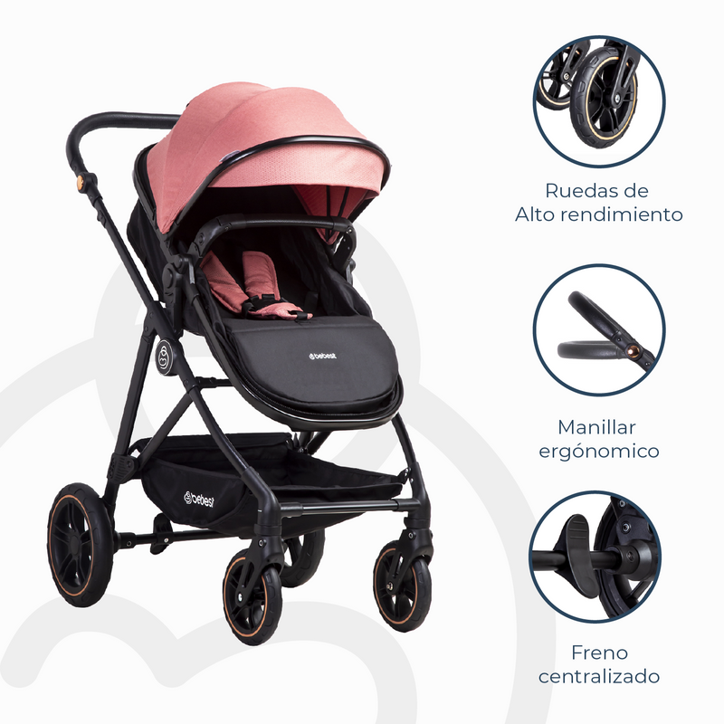 Coche Cuna Paseo Street Rosado Bebesit