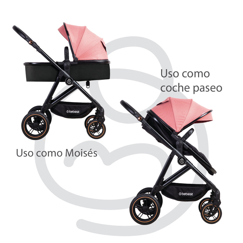 Coche Cuna Paseo Street Rosado Bebesit