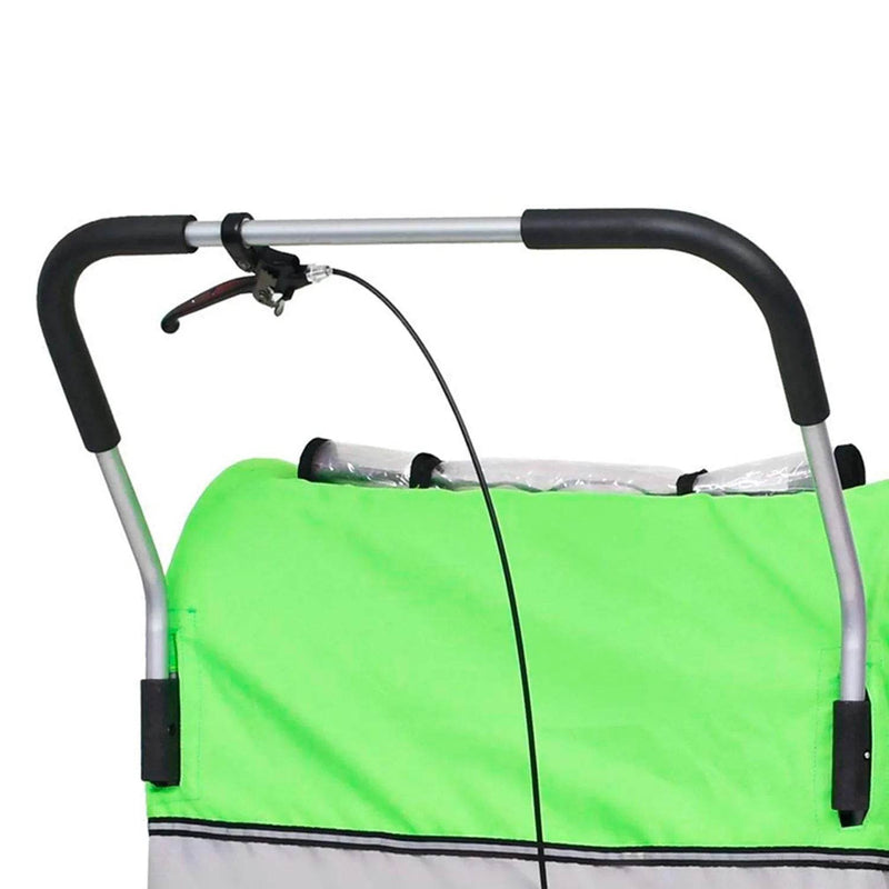 Carro arrastre trailer para bicicletas 2 niños BeRide Verde - Kidsclub