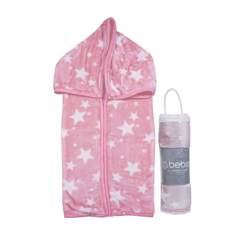 Saco con Broche Ultra Soft Estrella 80x110cm Rosado Bebesit