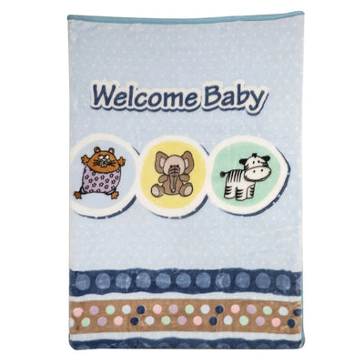 Frazada Reversible Animal Celeste, Bebesit - Kidsclub