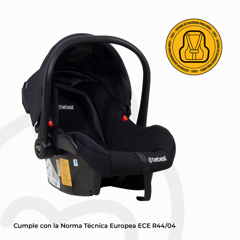 Coche Cuna Travel System Offroad Negro – 3 en 1 Completo, Bebesit