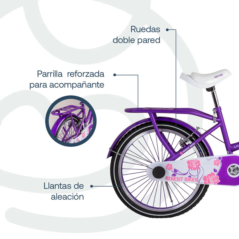 Bicicleta Queen Aro 20 Morada, Bebesit