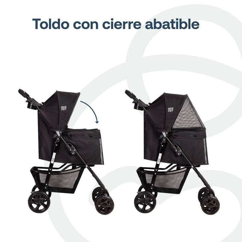 Coche Mascotas Plegable Pro Perro Gato Negro BeePet by, Bebesit - Kidsclub