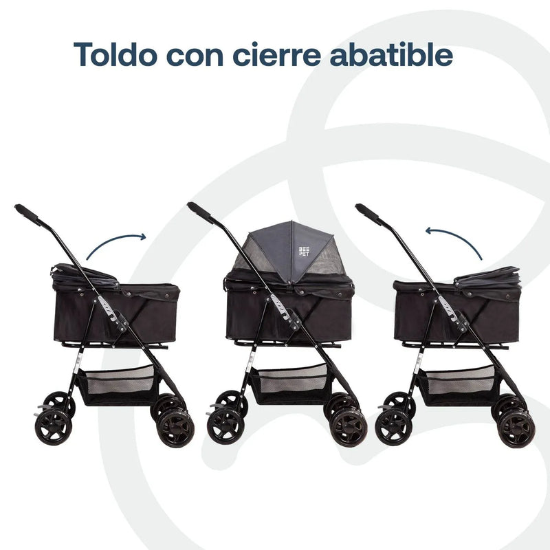 Coche Mascotas Plegable Easy Perro Gato Negro BeePet by, Bebesit - Kidsclub