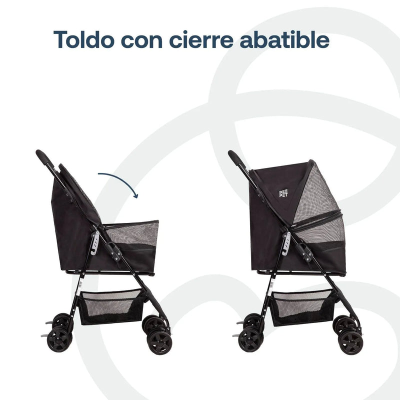 Coche Mascota Plegable Light Perro Gato Negro BeePet by, Bebesit - Kidsclub