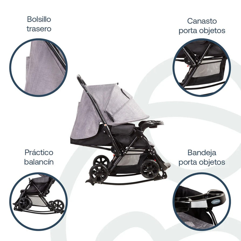 Coche Cuna Balancin  Gris Melange