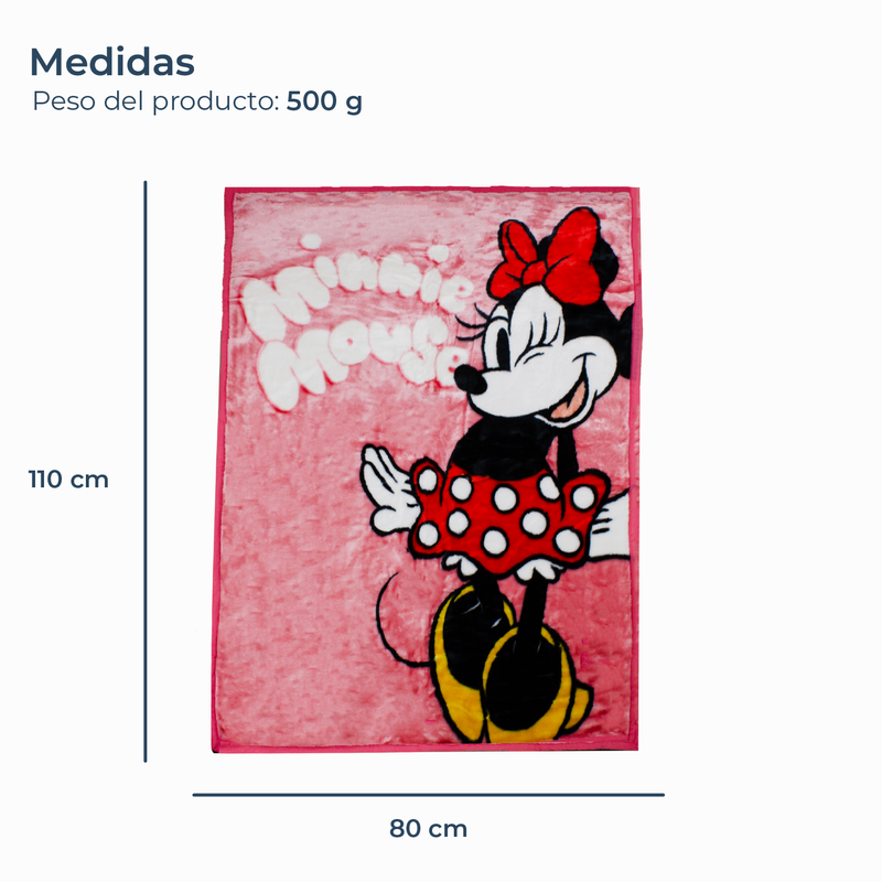 Saco con Broche Ultra Soft Minnie Mouse 80x110cm Rosado