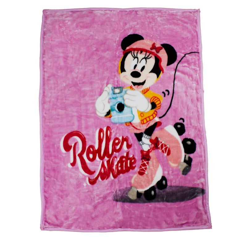 Saco con Broche Ultra Soft Minnie Roller 80x110cm Rosado