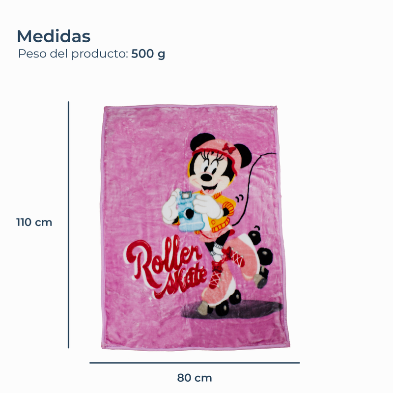 Saco con Broche Ultra Soft Minnie Roller 80x110cm Rosado