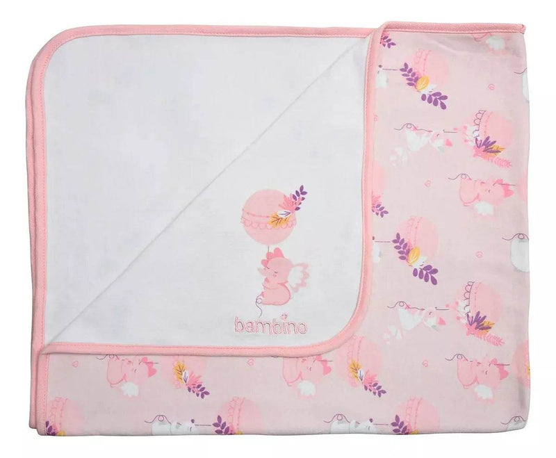 Frazada Algodón Doble Capa Rosado Elefante, Bambino - Kidsclub