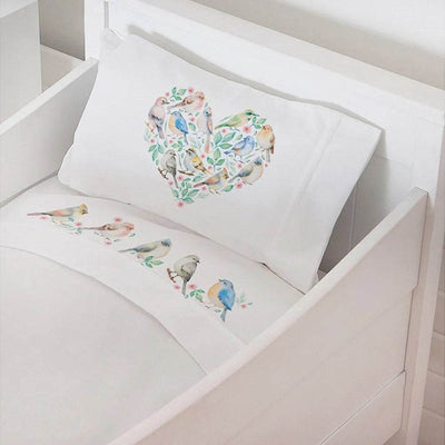 Juego de Sábanas Cuna - Pajaritos, Tuyo Print - Kidsclub