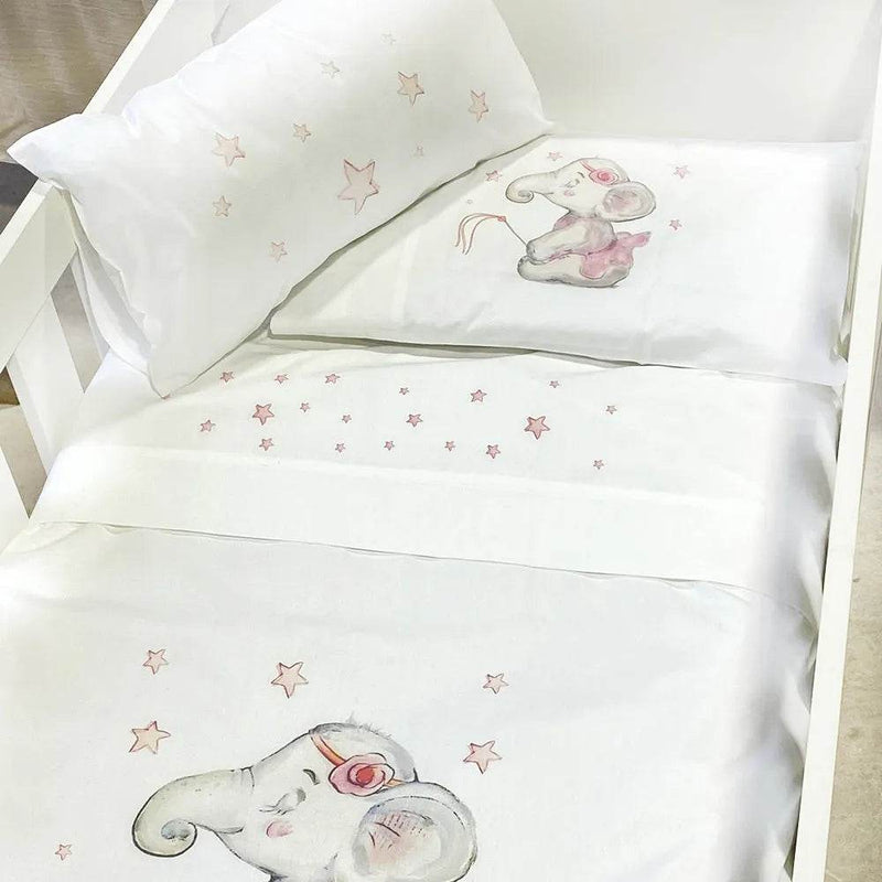 Juego de Sábanas Cuna - Elefanta Bailarina, Tuyo Print - Kidsclub