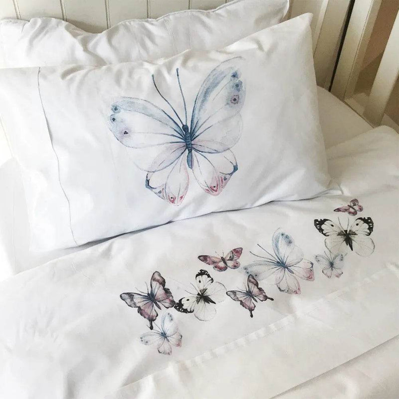 Juego de Sábanas Pack & Play - Mariposas Rosadas, Tuyo Print - Kidsclub