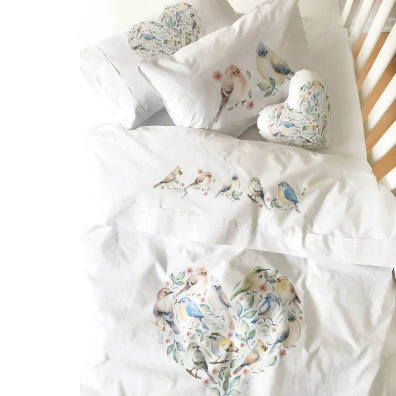 Juego de Sábanas Pack & Play - Pajaritos, Tuyo Print - Kidsclub