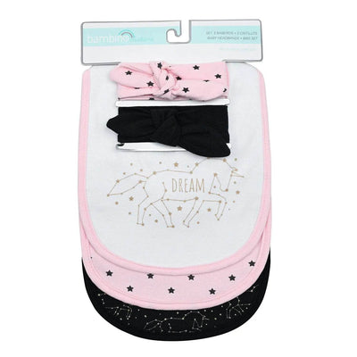 Baberos Y Cintillos Rosado Unicornio Niña, Bambino - Kidsclub