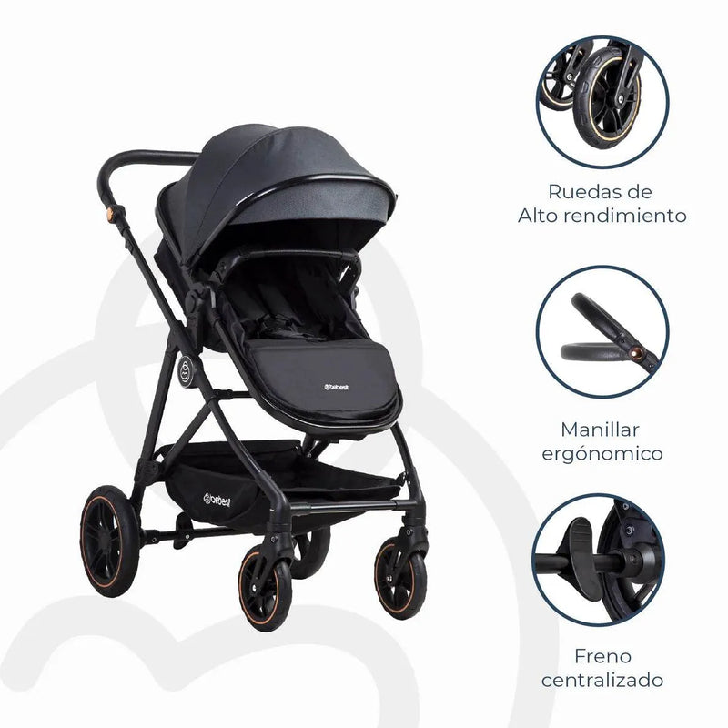Coche Cuna Paseo Street Gris, Bebesit - Kidsclub