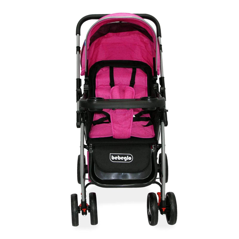 Coche cuna manillar reversible atlas fucsia, Bebeglo - Kidsclub