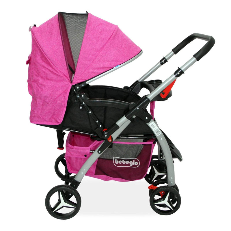 Coche cuna manillar reversible atlas fucsia, Bebeglo - Kidsclub