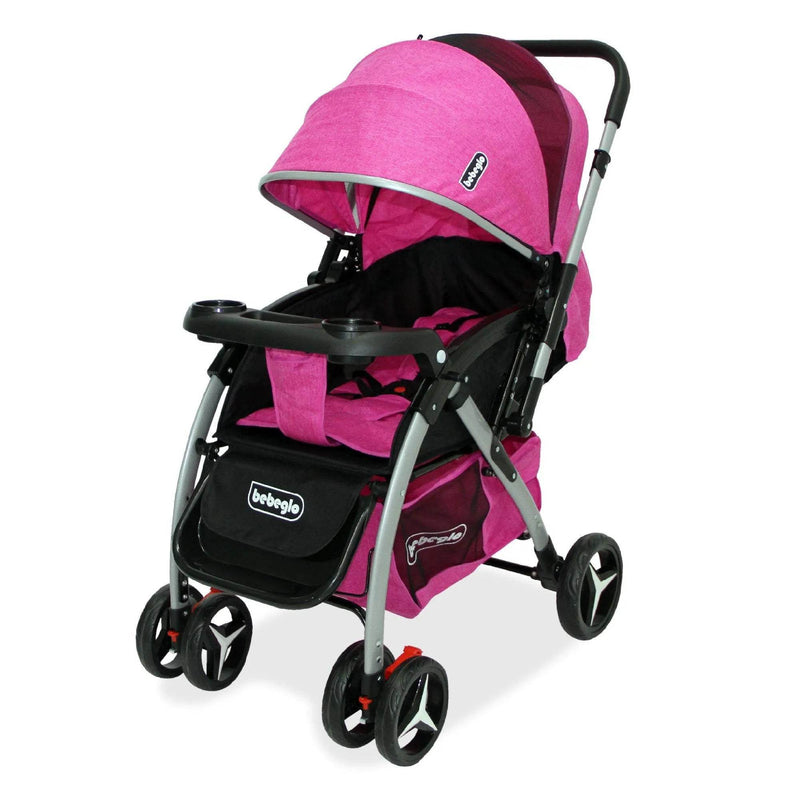 Coche cuna manillar reversible atlas fucsia, Bebeglo - Kidsclub