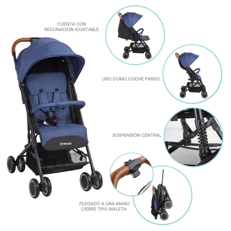 Coche Paseo Maleta Sprint SX Azul, Bebesit - Kidsclub