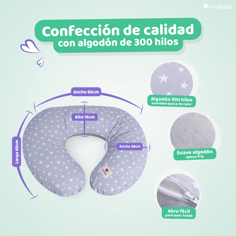 Cojín de Lactancia Palo Gris, Amamantas - KIDSCLUB Tienda ONLINE