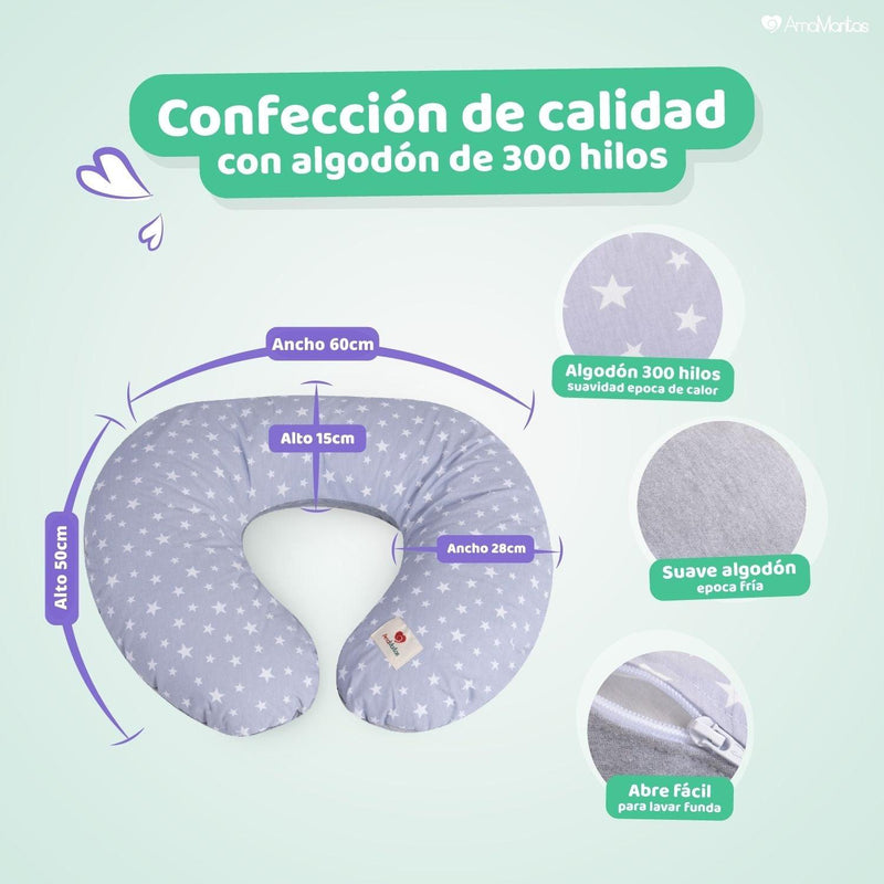 Cojín de Lactancia Palo Gris, Amamantas - KIDSCLUB Tienda ONLINE