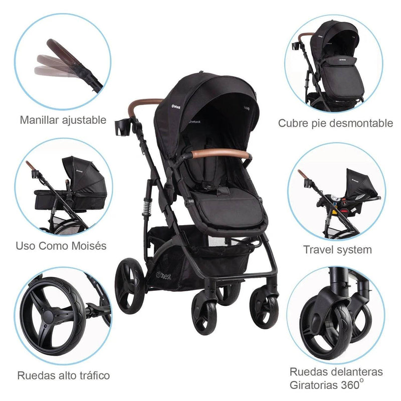 Nuevo Coche Travel Quest Negro, Bebesit - Kidsclub