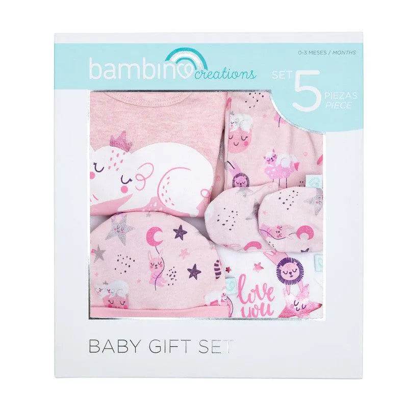 Set 5 Piezas Baby Gift Creations Animales Rosado, Bambino - Kidsclub