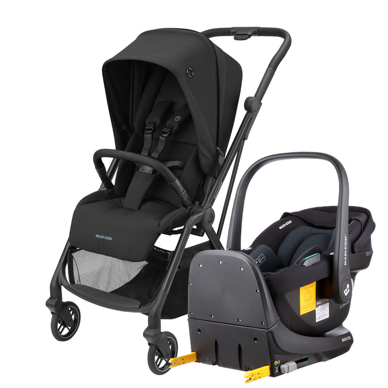 Coche Travel System Leona 2 /Cabriofix Essential Black, Maxi-Cosi