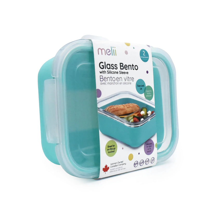 Contenedor de vidrio con tapa - 740 ml Azul, Melii