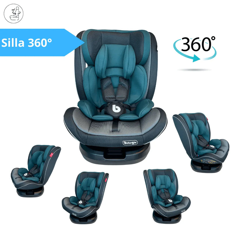 Silla De Auto Multi Etapa Isofix Bebeglo RS-3840-4 Gris Verde - Kidsclub