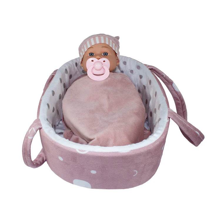 Muñeca Bebe Lucía con cuna y accesorios, Bebesit