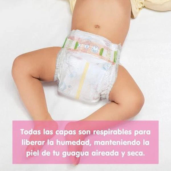 Pañales Velcro Super Jumbo Talla M 56 un, Merries