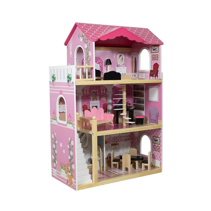 Casa de Muñecas + Muebles Madera Montessori Encantada