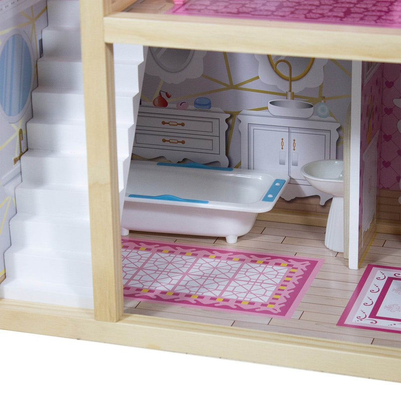 Casa de Muñecas + Muebles Madera Montessori Encantada