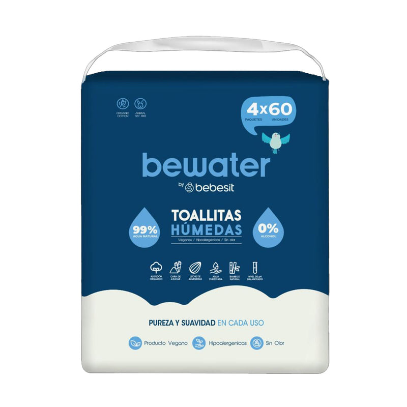 Toallitas Humedas BeWater Pack 4x60 240 unidades