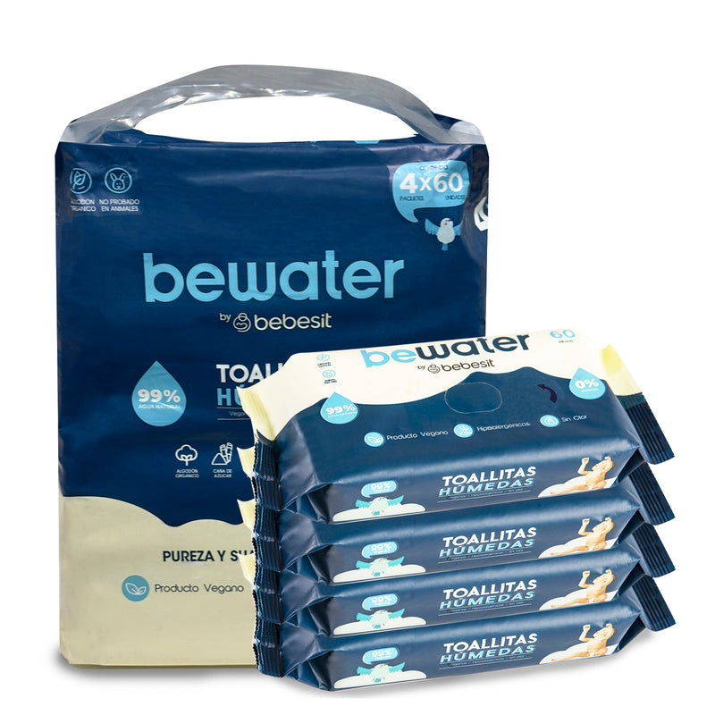 Toallitas Humedas BeWater Pack 4x60 240 unidades