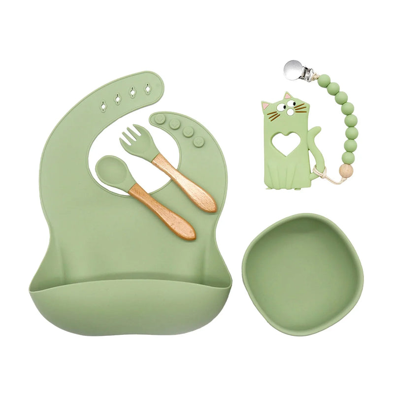Set Alimentación March Silicona Verde, Bebesit