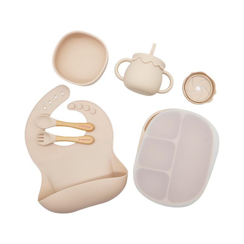 Set Alimentación October Silicona Beige, Bebesit