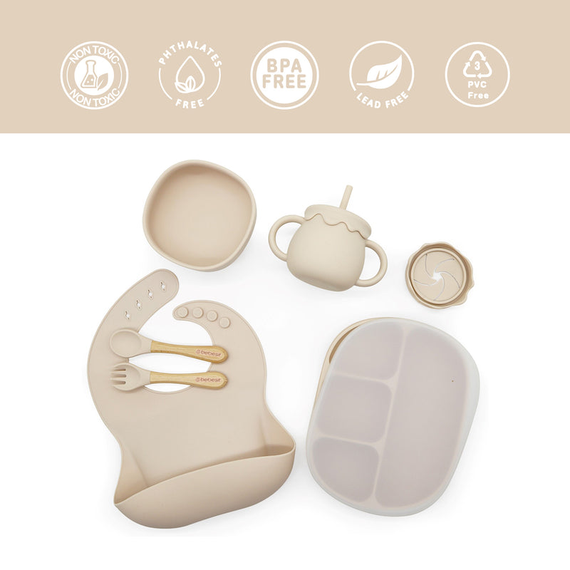 Set Alimentación October Silicona Beige, Bebesit