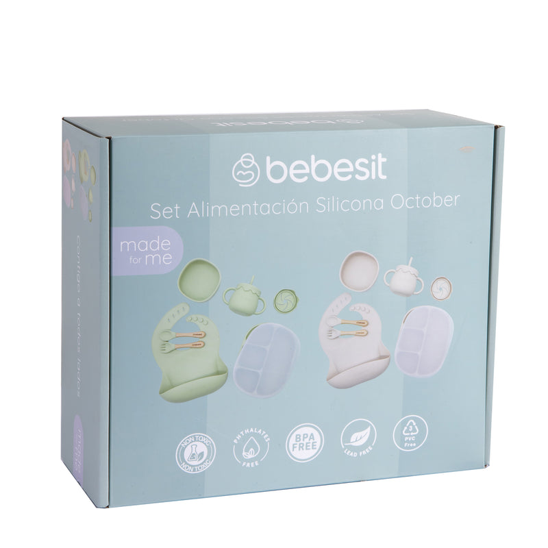 Set Alimentación October Silicona Beige, Bebesit