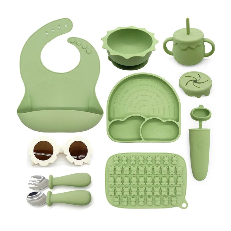 Set Alimentación Summer Silicona Verde, Bebesit - Kidsclub