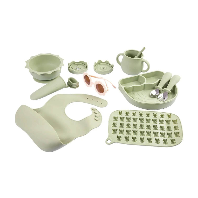 Set Alimentación Summer Silicona Verde, Bebesit - Kidsclub