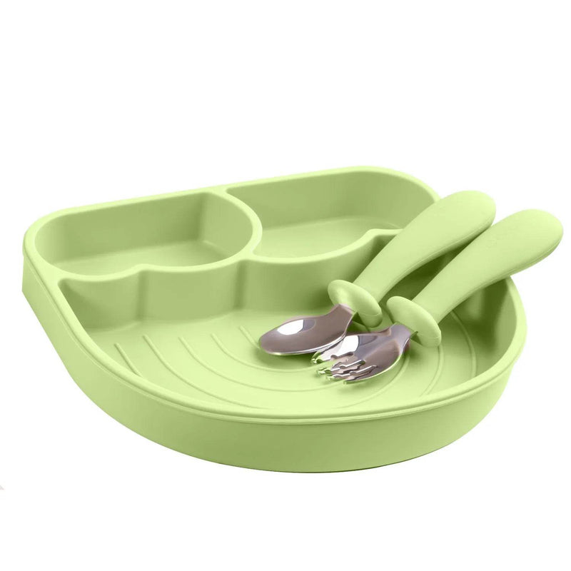Set Alimentación Summer Silicona Verde, Bebesit - Kidsclub