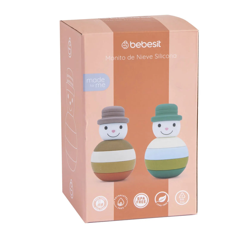 Juguete Muñeco Nieve Montessori Silicona Café, Bebesit