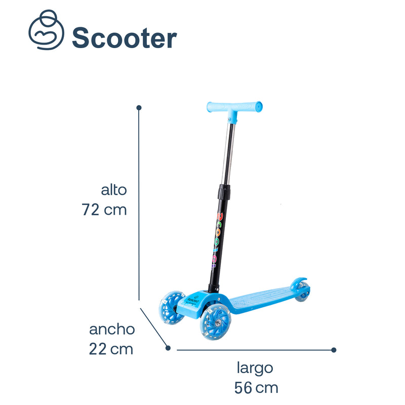 Scooter Monopatín 2 en 1 con Asiento XT04 Azul, Bebesit