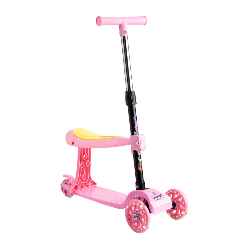 Scooter Monopatín 2 en 1 con Asiento XT04 Rosa, Bebesit