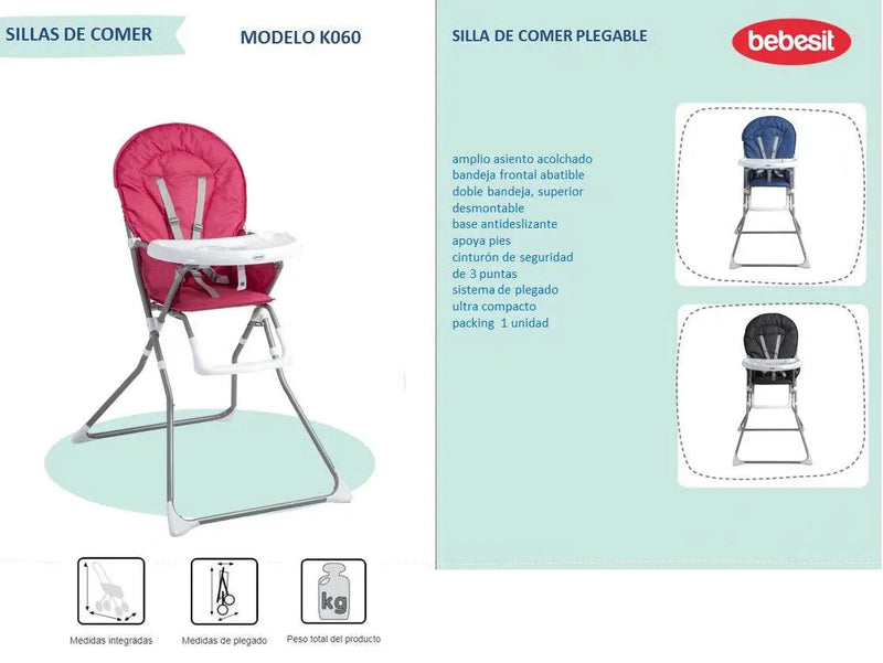 Silla de Comer Vectra Roja, Bebesit - Kidsclub