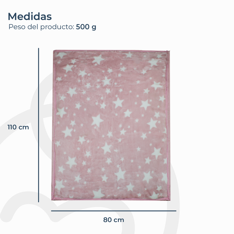 Saco con Broche Ultra Soft Estrella 80x110cm Rosado Bebesit